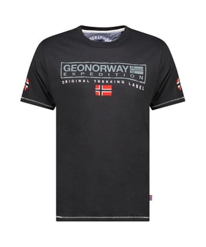 Camiseta de manga corta Geographical Norway.
Cuello redondo con acabado acanalado.
Estampado de la marca en el frontal.
Estampado de la marca en las mangas.
Costuras vistas a tono.
 Composición: 100% Algodón
 Cuidados:
Lavar a temperatura máxima 30º.
No planchar.
No usar secadora.
No usar lejía.
No lavar en seco.