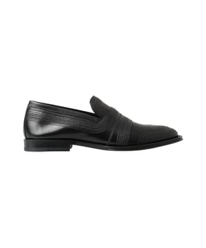 Merk: DOLCE & GABBANA  
Model: Slipper loafers formele schoenen  
Kleur: Zwart bruin  
Materiaal: 100% Leer  
Leren zool  
Logo-details  
Gemaakt in Italië  
Geslacht: Mannen  
100% Leer