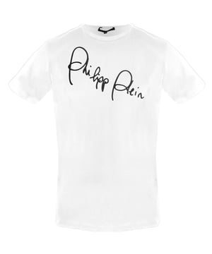 Camiseta interior blanca con logotipo exclusivo de Philipp Plein. Camiseta interior blanca con logotipo exclusivo de Philipp Plein. Ajuste elástico 95% algodón, 5% elastano. Logotipo de la marca Philipp Plein. Camiseta de manga corta, Colección Ropa Interior. Código de estilo: UTPG31 01
