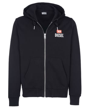 100% katoen; Diesel trui S-GIRK-HOOD-ZIP-KLEIN-NIEUW D LOGO FELPA;  Model: A11252RGEAD9XX;  Hoogwaardige afwerking;  Zachte katoenmix;  capuchon met trekkoord;  Twee voorzakken;  Sluiting: Rits;  Diesel-logodetails