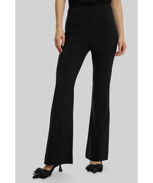 These Front Seam Trousers boast a subtle flare, adding a touch of timeless elegance to any ensemble. The meticulous front seam detailing elevates their sophistication, making them a versatile and refined James Lakeland staple.