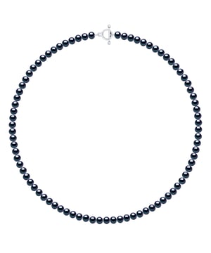 Halskette aus echten Süßwasser-Zuchtperlen und halbrunden 6–7 mm – FARBE SCHWARZ TAHITIAN STYLE – Stabverschluss aus Silber 925 – Länge 55 cm – Lieferung mit Echtheitszertifikat und internationaler Garantie – HERGESTELLT IN FRANKREICH