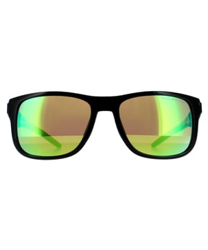 Gafas de sol envolventes para hombres Tommy Hilfiger en negro y verde con espejo. Tommy Hilfiger presenta un estilo rectangular más deportivo con un marco ligeramente envolvente. Fabricadas con plástico ligero para un ajuste cómodo y terminadas con la bandera de Tommy Hilfiger en las bisagras.