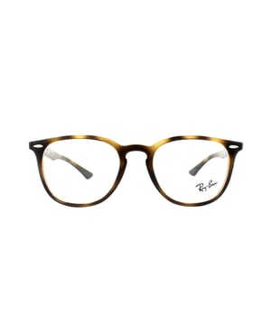 Las monturas de gafas Ray-Ban 7159 2012 tienen una estructura en color habano, están hechas de plástico y tienen forma redonda, son para hombres.
