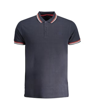 Blijf comfortabel en modieus in dit Cavalli Class poloshirt. Kraag, Korte Mouwen, 100% Katoen, Regular Fit, Valt Normaal, Marineblauw Poloshirt