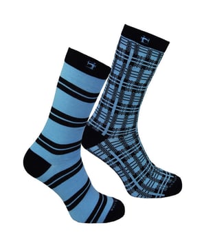 Scotch & Soda 2-Pack Blend Gedrukte Strepen Blauw Herensokken 145627 0219
