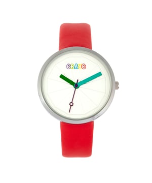 Polished Alloy Case; Quartz Movement; Non-Glare Scratch-Resistant Mineral Crystal; Logo-Engraved Stainless Steel Caseback; Leatherette Strap; Logo-Engraved Stainless Steel Clasp; 37mm Case Diameter; 3ATM Water Resistance;