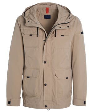 73% Baumwolle, 27% Polyamid; GAS Jeans Jacke;  Modell: 280285422372 4833;  Hochwertig Verarbeitet;  Verdeckter Reißverschluss, mit Knopfleiste;  Kapuze;  Aufgesetzte Pattentasche