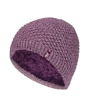 Finding a hat that combines innovative insulation technology with style is always difficult when shopping for items to keep you warm and cosy for the winter weather. These Heat Holders Nora styled heatweaver hats eradicate that problem, meaning you can look fabulously fashionable whilst keeping super warm. These ladies hats have a fleece plush insulating lining, called Heatweaver, that is even more effective at holding warm air than any regular lining. This lining is designed to be soft with a luxurious feel whilst holding warm air close to your skin, effectively keeping the cold air out. All of this is designed to ensure that you are toasty warm throughout the cold weather. The knit is different from previous Heat Holders, with a loosely knit look as opposed to the traditional cable knit look. These ladies Heat Holders Nora styled hats are available in 5 colours. They come in one size and they are machine washable. Light Grey and Rose: 54% Polyester, 46% Acrylic outer / 100% Polyester lining. Black. Purple, Cream: 100% Acrylic outer / 100% Polyester lining.