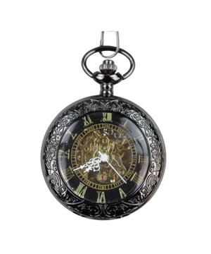 Automatische Zakhorloge Mechanisch Peaky Blinders Vintage Dubbele Jager Automatisch Vintage Retro Klassiek Zakhorloge Mechanisch Aangedreven (GEEN BATTERIJEN NODIG!) Wordt Compleet Geleverd Met Fluwelen Zakje
