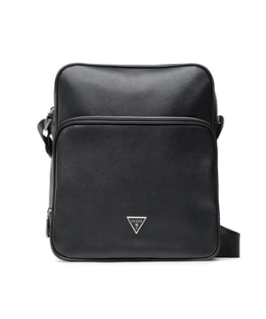 Sacoche Guess Messenger für Herren schwarz aus Polyester. Authentische Taschen von der Marke Guess - Streetwear/Sportswear Design von Guess - Guess für modebewusste Männer, perfekt für den Alltag - Die schwarze Guess Sacoche lässt sich ideal mit Ihrer Garderobe kombinieren - Komfortables Polyester-Material - Klassisch - Messenger -