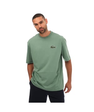 Unisex Loose Fit Large Crocodile Organic Heavy Cotton T-shirt- Loose fit  large cut  lowed shoulders: - Thickness: 215g-m2- Crew neck: - Embroidered crocodile sewn on: - Thick organic cotton jersey:- Choose 1 size smaller than your usual size for a more fitted style.