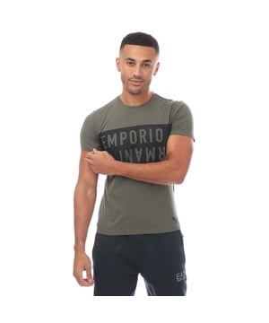 Mens Emporio Armani Crewneck T- Shirt in green black.- Round collar.- Short sleeves.- Printed bold logo.- Regular fit.- 100% Cotton.- Ref: 21181847644884