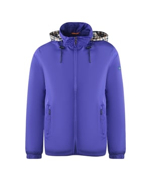 Aquascutum Plain Royal Blue Hide Hood Lightweight  Jacket. This Aquascutum Royal Blue Lightweight Jacket features Brand Hood, with the signature print. Its windbreaker fabric also provides excellent protection against the elements. Central Zip Closure, Zip Closure Pockets, Regular Fit. Branded Print On Inner Hood, Plain Jacket, Hooded Coat. Thin Coat, Pulls On The Hood, 100% Polyester. Style Code: JK007 10