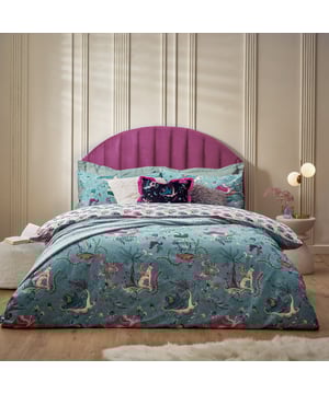 Inspired by classical creatures of Greek mythology, the dreamy Athena duvet cover set takes you back in time to the Ancient World, where paintings and pottery are adorned with winged horses and bright, decadent florals. The reverse offers a more simplified design for an alternative look. Bring a piece of classic art into the bedroom with this dreamy design!