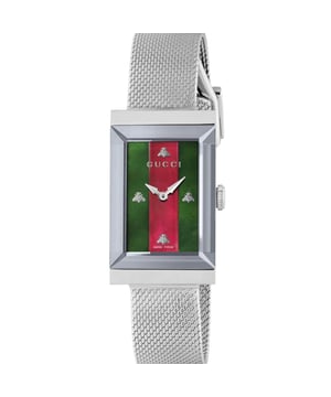 Brand: GUCCIWater Resistant: 300 MetersRecipient: WomenMovement: QuartzCase Material: Stainless SteelDial Colour: Mother-of-PearlStrap Material: Stainless Steel MeshDiameter: 34mmBrand Collections: G-Frame