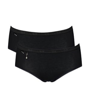 Sloggi Basic+ Midi Brief. Mid-rise knickers with moderate rear coverage. Cotton rich knickers. 2 Pack. The product is machine washable.