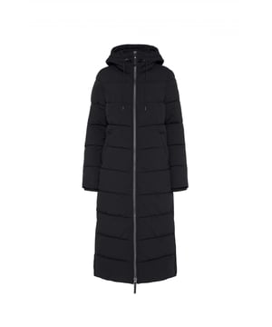 Deze gewatteerde jas voor dames is een ideale metgezel voor de winter. Het is warm gevoerd en kan op veel verschillende manieren gecombineerd worden. De comfortabele snit creëert een vrouwelijk silhouet en is uiterst comfortabel om te dragen. De jas sluit met een tweewegritssluiting. De capuchon kan hoog gesloten worden en met een trekkoord versteld worden. Een geribde opstaande kraag beschermt bovendien tegen kou en wind. De mouwen eindigen in een tweelaagse look met geribde manchetten en voorkomen zo dat de kou binnendringt. Kleine spullen berg je gemakkelijk op in de twee zijzakken of je handen kunnen worden opgewarmd. Voor meer beenruimte kunnen de twee spleten aan de onderkant van de zijnaad worden geopend door middel van een verborgen ritssluiting. De labelpatch op de linkerarm maakt het ontwerp compleet. Met deze jas is een stijlvolle winterlook gegarandeerd.