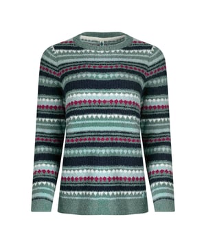 100% Polyester. Stof: Gebreid, Pluche. Ontwerp: Patroonvormig. Stoftechnologie: Zacht. Mouwtype: Met lange mouwen. Hals: Ronde Hals. Pasvorm: Relaxed model. Bevestiging: Trek aan de achterkant. 8 VK: 33 in. 10 VK: 35 in. 12 VK: 37 in. 14 VK: 39 in. 20 VK: 45,5 in. 22 VK: 47,5 in. 18 VK: 44 in. 16 VK: 41 in.