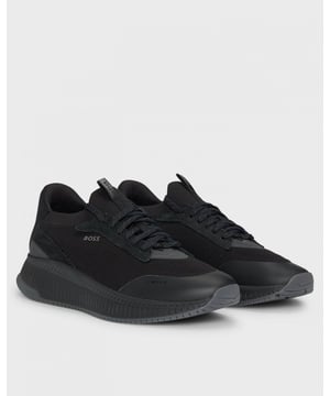 Expertly crafted with a ridged outsole for a sportive profile, these trainers are designed in a combination of materials including smooth leather. Signature detailing appears throughout for a distinctive touch.

Laces
Partially lined
Packaging: Box

85% Polyester (recycled) , 15% Polyester, 100% Polyester, 85% Polyester, 15% Polyurethane, Sole: 70% Ethylene vinyl acetate, 30% Rubber, Facing: 100% Thermoplastic polyurethane, 100% Cow skin, Upper material: 85% Polyester (recycled), 15% Polyester, Innersole: 100% Polyester
 
50523113
 