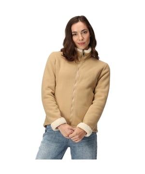 430gsm fur pile backed polyester microfleece. 2 zipped lower pockets.