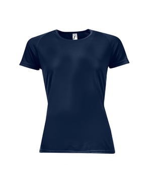 Atmungsaktives, strukturiertes Gewebe. Selbstgebundener Halsausschnitt. Raglanärmel. Ärmel und Saum mit Doppelnadel. Auslaufendes Ende. Material: 100% Polyester. Gewicht: 140 g/m². Damengröße (UK): XS- 6/8, S- 8/10, M- 10/12, L- 12/14, XL- 14/16, XXL- 16/18.