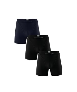 De Boxershorts/Onderbroeken van Muchachomalo zitten als gegoten en zijn gemaakt van hoogwaardig katoen. Een zachte elastische logotailleband van microvezelstof zorgt voor extra comfort. Specificaties •	Normale Pasvorm •	Vlakke gestikte naden voor extra comfort •	Zachte Waistband met het Muchachomalo Logo Onderhoud •	Wassen op 30 graden •	Niet in de droger •	Strijken op matig warme stand (2 stippen) Waarom Muchachomalo? Muchachomalo werkt alleen met fabrieken die BSCI en OEKO-TEX gecertificeerd zijn. Deze fabrieken hebben als doel arbeidsomstandigheden continu te verbeteren. Zij strijden voor het recht op het vormen van een vakbond, veilige werkomstandigheden en zijn tegen dwang- en kinderarbeid. Ook stellen zij consumenten en bedrijven in staat om zelf verantwoordelijke beslissingen te nemen die onze planeet beschermen voor de toekomstige generaties.