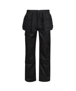 65% Polyester, 35% Cotton. 245gsm. Design: Plain. Fastening: Button. Belt Loops, D-Ring, Hammer Loop, Hardwearing, Reinforced Crotch Seam, Triple stitched seam, Zip Fly. Pockets: 2 Holster Pockets, 1 Cargo Pocket, Buttoned, 2 Back Pockets, Ruler Pocket, Knee Pad Pockets, 2 Front Pockets. Waistline: Part Elasticated.