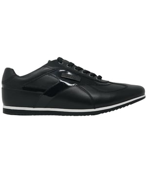 Versace Collection Plaque Logo Black Sneakers. Versace Collection Plaque Logo Black Sneakers. Lace Fasten. Branding On Side and Laces. Rubber Sole. Style - V90696S VM00212 V000C