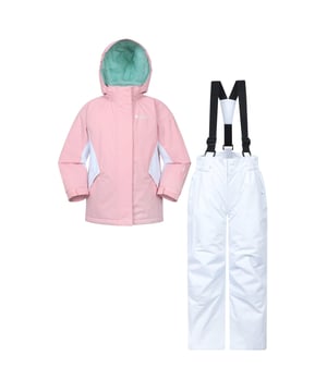 Material: Elastodiene, Polyester. Lining: Fleece. Fabric: Jersey. Design: Contrast Detail, Logo. Fabric Technology: DWR Finish, High Warmth, Snowproof, Water Resistant, Waterproof. Adjustable Braces, Detachable Braces, Side Zip Ankles, Snowskirt, Touch Fastening Closure. Neckline: Hooded. Sleeve-Type: Long-Sleeved. Cuff: Part Elasticated, Touch Fastening Tab. Hood Features: Elasticated, Grown On Hood. Length: Regular. Pockets: Ski Pass Pocket, 2 Side Pockets, 2 Side Entry Pockets, Zip. Fastening: Flap, Full Zip, Press Stud, Pull-On, Touch Fastening. Contents: 1 Jacket, 1 Pants. Waistline: Part Elasticated. 5-6 Years: 24 in. 9-10 Years: 28.5 in. 11-12 Years: 30.5 in. 13 Years: 33 in. 2-3 Years: 21.5 in. 3-4 Years: 22.5 in. 7-8 Years: 26 in.