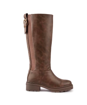 This Brown Women's Rocket Dog Index Knee-high Boot Is A Stylish Way To Complete Your Look. Featuring An Inside Zip, Back Buckle And Adornment And Elasticated Side Gussets, This High-quality Boot Will Guarantee A Day In Town Is As Comfortable As It Is Fashionable.