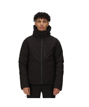 Waterproof and breathable Isotex 8000 recycled 100% polyester stretch fabric. Breathability rating 8,000g/m22/24 hours. Durable water repellent finish. Taped seams. Feather Free - premium recycled synthetic down insulation. Recycled fabric and fill made from approximately 45 plastic bottles (500ml size). Polyamide lining. Grown on hood with adjusters. 2 zipped lower pockets and 1 zipped chest pocket. Inner zipped security pocket. Internal stormcuffs. Adjustable shockcord hem.
