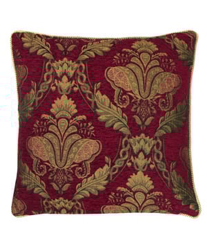 The Shiraz range is the height of opulence. Each piece has an embroidered damask pattern in delicate gold, presented on chenille-style fabric. The Shiraz cushions have a delicate twist piped edging in gold with a reversible design. The hidden zip closure ensures no attention is taken from the beautifully embroidered fabric. Although these lavish cushions are Made using 100% hard-wearing polyester they will need extra care when cleaning and are therefore dry clean only.