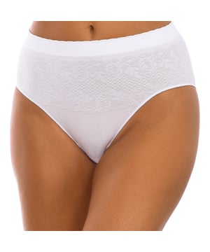 Braguita de la marca Intimidea.
Color Blanco
Cintura ultraplana.
Material antideslizante.
Efecto invisible y de mantenimiento de la forma.
Detalles bordado.
Tejido transpirable.
Costuras planas y vistas a tono.

Composición:  92% Poliamida, 8% Elastano

-Lavar a temperatura maxima 30º.
-No usar lejía.
-No usar secadora.
-No usar plancha.
-No lavar en seco.