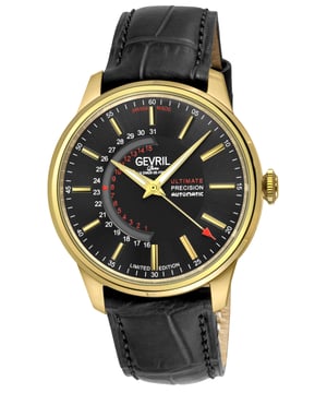 Reloj automático suizo para hombres Gevril 49203 de la colección Guggenheim

Reloj automático suizo para hombres Gevril de la colección Guggenheim
Caja de acero inoxidable 316L IPYG de 40 mm y pulida, esfera negra océano, índice dorado con fecha
Fondo de caja atornillado de exhibición con cristal de zafiro
Corona atornillada, manecillas y marcadores luminosos
Edición limitada
Correa de cuero italiano negro auténtico/hechos a mano con costuras blancas y hebilla de tang
Cristal de zafiro anti-reflectante
Resistente al agua hasta 50 metros/5ATM
Rueda de fecha personalizada Sellita SW220
