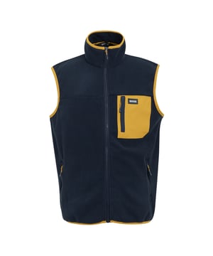 
100% Polyester. Stof: Microfleece. Ontwerp: Logo. 210gsm. Bulkvrij, elastisch bindwerk voor armsgaten en zoom. Mouwtype: Mouwloos. Halsuitsnijding: Staande Kraag, Stretch Binding. Zakken: 1 borstzak, 1 veiligheidszak, 2 onderzakken, rits, Micro Poplin. Bevestiging: Volledige ritssluiting. Duurzaamheid: Gemaakt van gerecycled materiaal. S: 38 in. M: 40 in. L: 42 in. XL, XXL: 44 in. 3XL: 51 in. 4XL: 54 in.