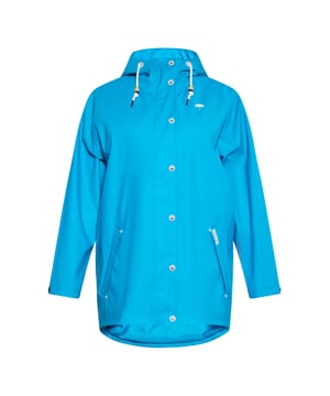 Diese Regenjacke hat eine entspannte Passform und lange Raglanärmel für Bewegungsfreiheit. Eine Kapuze mit Kordelzug und ein Stehkragen schützen vor ungünstigen Wetterbedingungen. Die Jacke wird mit einem Reißverschluss geschlossen, hat einen verdeckten Verschluss und Knöpfe und verfügt über funktionelle Taschen auf der Vorderseite für mehr Komfort. Diese Outdoor-Oberbekleidung besteht aus 3000 mm wasserdichtem Stoff mit heißversiegelten Nähten und ist sowohl stilvoll als auch praktisch für regnerische Tage. Dieser Artikel ist Teil der Plus Size Collection.  Curvy Regenmantel