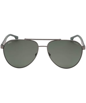 Hugo Boss Dark Silver Sunglasses, Lens Width = 60mm, Nose Bridge Width =15mm, Arm Length = 145mm, Sunglasses, Sunglasses Case, Cleaning Cloth and Care Instructions all Included, 100% Protection Against UVA &amp; UVB Sunlight and Conform to British Standard EN 1836:2005, Silver Sunglasses