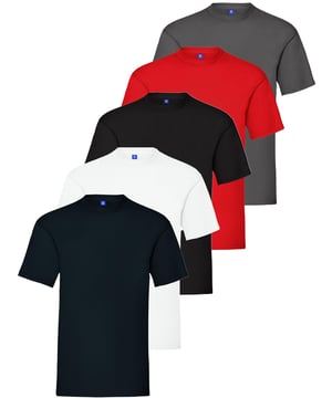 Introducing the Kruze By Enzo Mens Cotton Crew Neck Regular Fit T-Shirt. Crafted with the finest quality cotton for superior comfort and breathability, this shirt boasts a classic crew neck design, offering a versatile look that effortlessly transitions from casual outings to laid-back weekends. The Regular Fit silhouette ensures flattering wear for all body types, making it perfect for any occasion. Pack of 5 includes Black, Charcoal, Red, Navy, White