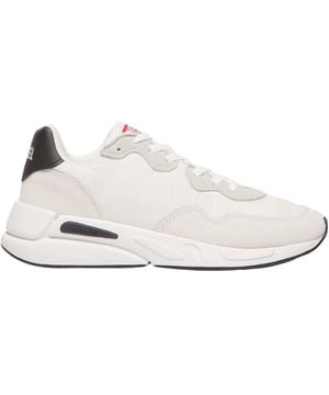 Diesel Witte Sneakers, Bovenwerk van Stof, Vetersluiting, Rubberzool, Witte Sneaker