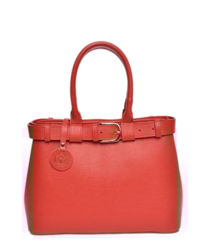 Bolso de mano  
100% cuero de vaca  
Cierre magnético superior  
Bolsillo interno con cremallera  
Dos compartimentos  
Dimensiones: 22x31x10.5 cm  
Asa: 37 cm  
Correa para el hombro: 120 cm  