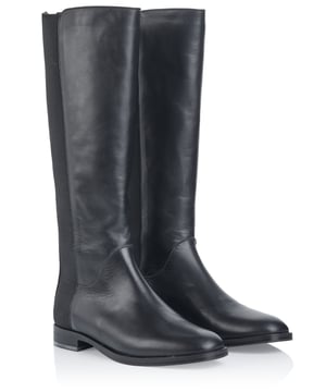 100% kalfsleer; Pollini-laarzen; Model: SA26082M00TG0 000; Zacht leer; ronde dop; Rits; Schachthoogte: 38 cm; Pollini-logodetails