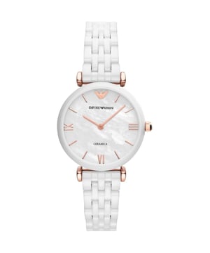 Brand: Emporio ArmaniModel Number: AR1486Part Number: AR1486Item Shape: RoundDial Window Material Type: MineralDisplay Type: AnalogClasp: Deployant Clasp with Double Push ButtonCase Material: CeramicCase Diameter: 32 millimetersCase Thickness: 7.5 millimetersBand Material: CeramicBand Size: Women’s StandardBand Width: 14 millimetersBand Color: WhiteDial Color: WhiteBezel Material: CeramicMovement: Quartz