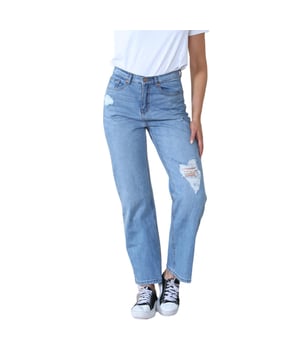 MYT dames wide leg distressed, ripped High Waisted jeans is gemaakt van hoogwaardige denimstof.- -. Hij zit hoog en nauwsluitend op de taille met een dramatisch A-lijn beensilhouet dat naadloos aansluit op je heupen.- -. De distressed details geven deze jeans een edgy look. - -. De five-pocket styling en knoop- en ritssluiting geven deze jeans een klassieke touch. Een merklabel op de achterkant zorgt voor een kenmerkende afwerking.- -. De stof is gemengd met 2% elastaan, wat lichte bewegingsvrijheid en comfort geeft.- -. Het klassieke wide leg straight fit ontwerp van deze jeans voor dames maakt hem ongelooflijk veelzijdig.- -. Combineer ze met je favoriete blouse of een casual T-shirt.
