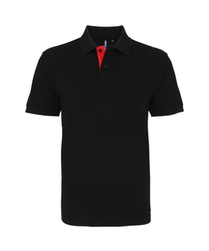 Klassieke pasvorm polo. Korte mouwen. Contrasterende details op de placket en onder de kraag. Gebreide kraag en manchetten. 100% Ringspun gekamd katoen. Heide: 85% Ringspun katoen, 15% Viscose. S: 39in, M: 42in, L: 44in, XL: 46.5in, 2XL: 49in, 3XL: 51in.