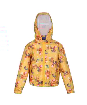 Material: 100% Polyester. Fabric: Hydrafort. Lining: Mesh, Polyester, Taffeta. Design: Badge, Cartoon, Crest, Floral. Trim: Reflective. All-Over Print, Lined, Printed Name label, Taped Seam. Fabric Technology: DWR Finish, Waterproof. Cuff: Elasticated. Neckline: Hooded. Sleeve-Type: Long-Sleeved. Hood Features: Elasticated, Grown On Hood. Length: Hip Length. Pockets: 2 Lower Pockets. Fastening: Full Zip. Hem: Elasticated. 100% Officially Licensed. Characters: Peppa Pig.