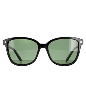 Salvatore Ferragamo Square Ladies Black Green SF815S SF815S presenta un atractivo detalle de remache frontal y el logotipo de Ferragamo Signature a juego a lo largo de las patillas.