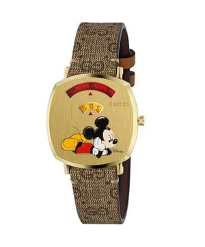 Specification Details Brand Gucci Model YA157420 Barcode Number 00731903473904 Gender Unisex Case Diameter 35 mm Case Material Stainless Steel Case Colour Gold Dial Colour Gold Band Material Leather Band Colour Brown Movement Quartz Chronograph No Water Resistance 30 meters (3 ATM)