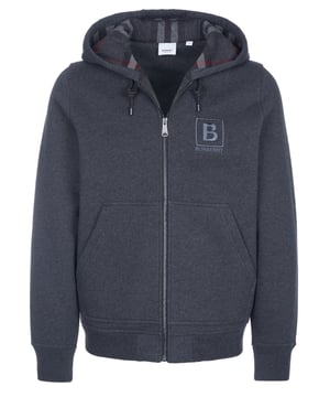 75% algodón, 25% poliéster; chaqueta burbery; Modelo: 80618551; Mano de obra de alta calidad; capucha, cremallera; Dos bolsillos delanteros; Detalles del logotipo de Burrbery.
