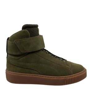 PUMA Platform Mid Ow Strap Lace de cuero Up Green Womens Entrenadores 364588 01